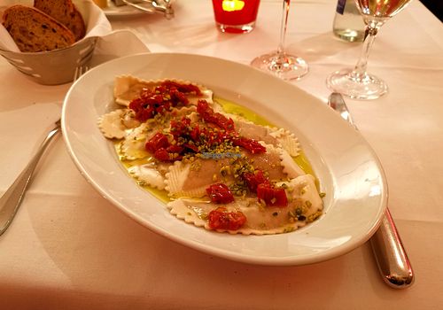 Homemade ravioli ai funghi porcini at Cantinetta in Solothurn