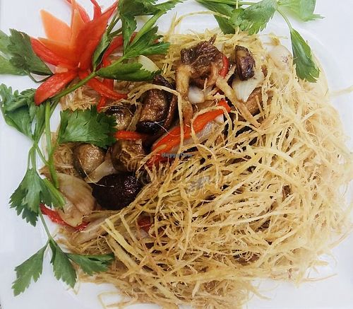 Stir Fried Mushroom With Lemongrass On Top at Huong Sen Trang in Phan Thiet