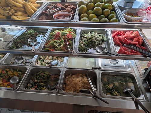 Buffet at Vegan Center Cafe in Vientiane