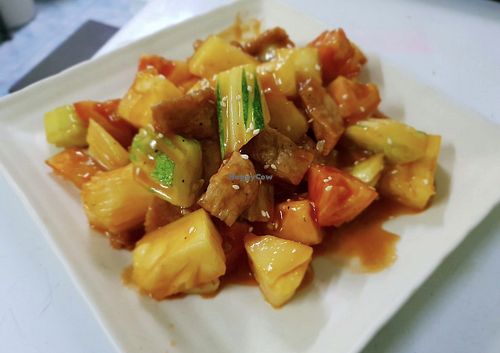 Our sweet and sour  at Vegan Center Cafe in Vientiane