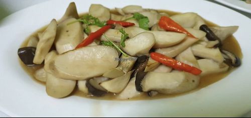 Stir fried mushroom  at Vegan Center Cafe in Vientiane
