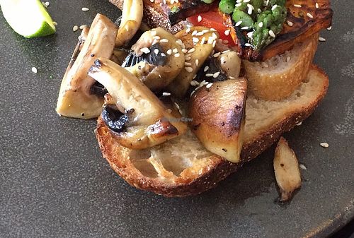 Charred avo on sourdough  at Wollemi in Canberra