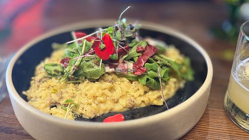 Risotto & Sausage at Don Vegan in Quebec