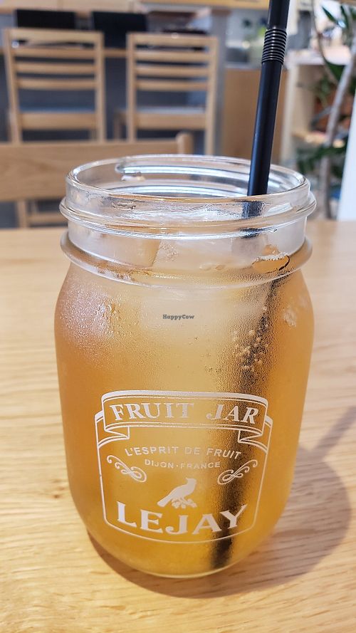 Cold cinnamon tea at westside cafe in Tokyo