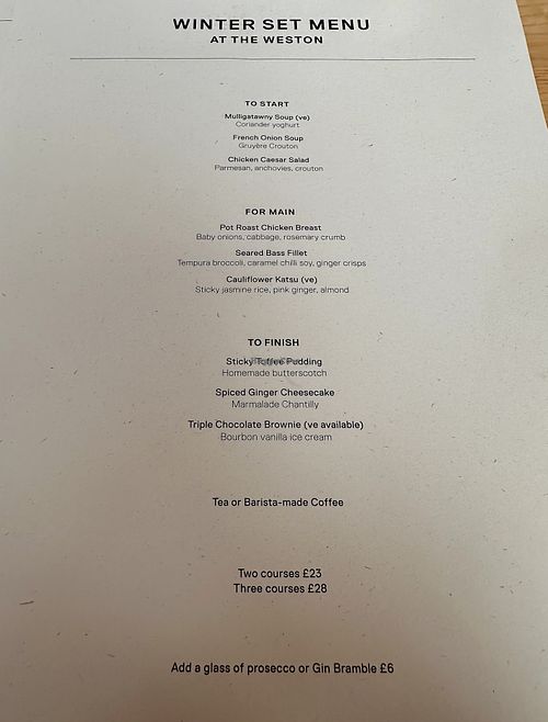   at The Weston Restaurant in Wakefield