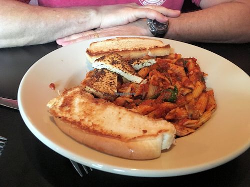 Penne with Blackened Tofu at Iron Horse Station in Hot Springs