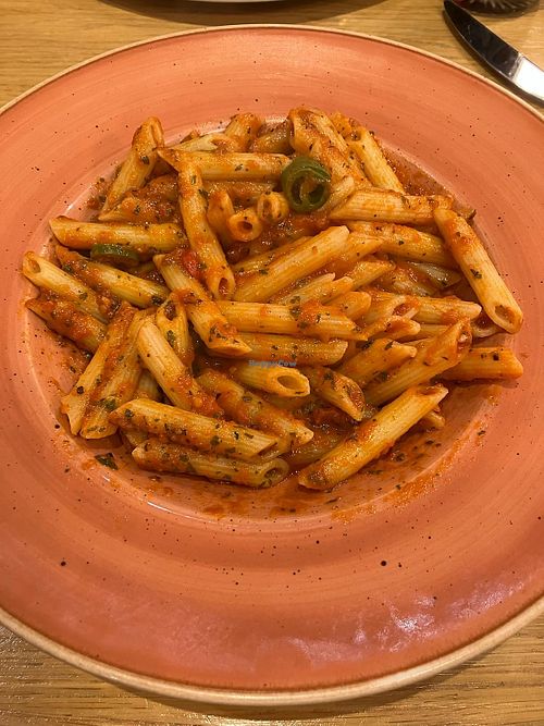 Penne Piccante at Cafe Corvina in Falkirk