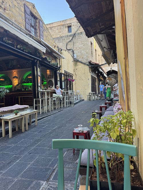 View from table   at Paneri in Rhodes