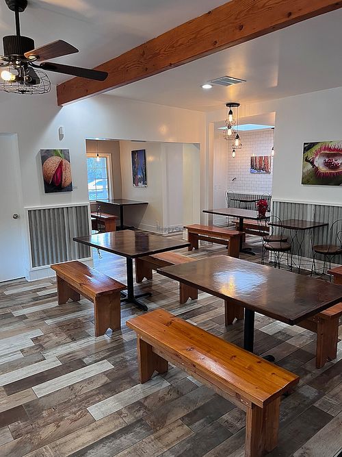 Seating area at Sierra Subs & Salad in Three Rivers