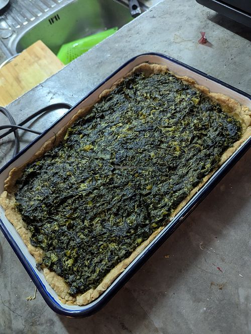 Spinach ricotta pie at Koh Phangan Vegan Cooking School in Koh Phangan
