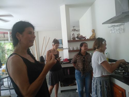 Cooking vegan mozarella cheese at Koh Phangan Vegan Cooking School in Koh Phangan