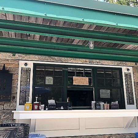 Outside order window at The Dog Den in White Plains