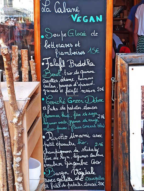 Vegan menu at La Cabane  in Annecy