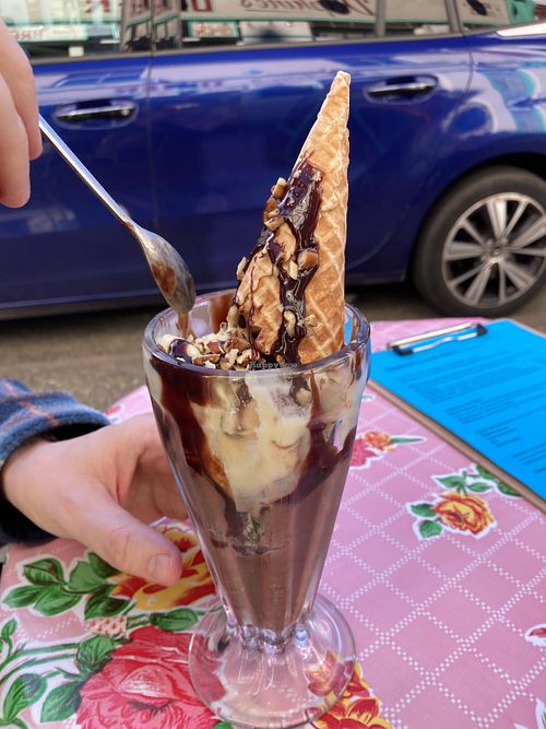 Vegan sundae  at Delphine's Diner in Aldeburgh