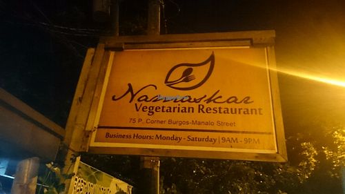Info December 2016 at Namaskar Vegetarian Restaurant in Puerto Princesa