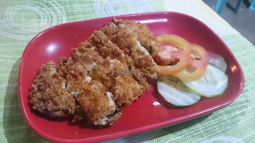 Fried fishy protein at Namaskar Vegetarian Restaurant in Puerto Princesa