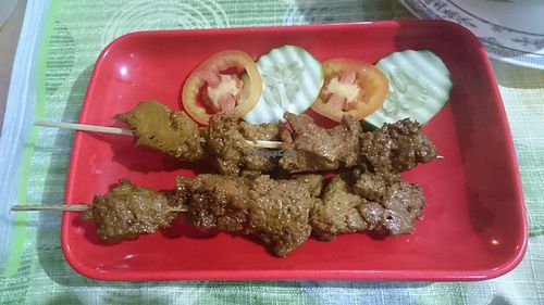 Delicious skewers  at Namaskar Vegetarian Restaurant in Puerto Princesa