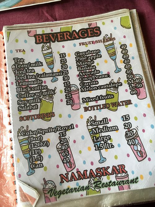 drinks at Namaskar Vegetarian Restaurant in Puerto Princesa