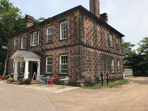 Outside eating areas are plentiful, in summer a summer cover is erected on the lawn with lawn chairs and tables. at The Bakery at Cranewood in Sackville