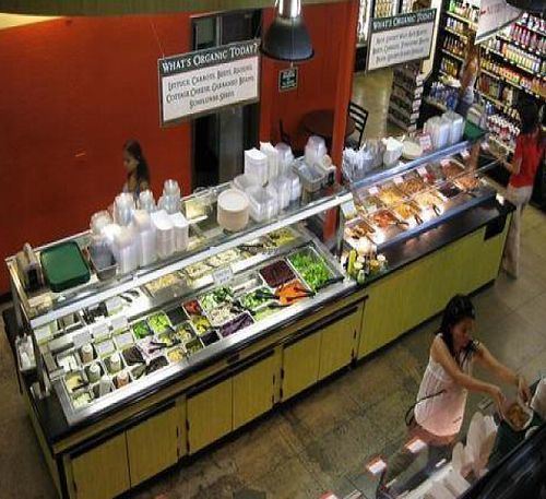 View of salad bar & buffet at Down to Earth - Store and Deli in Honolulu