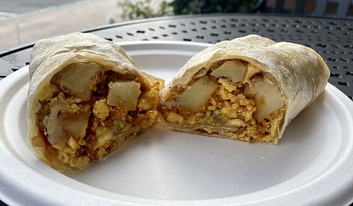 Vegan breakfast burrito  at The Marigold Mercantile in Marina Del Rey