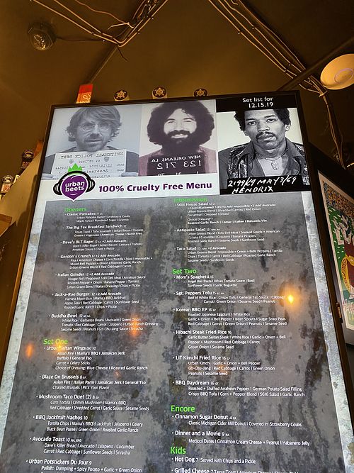 Menu at Urban Beets in Arvada