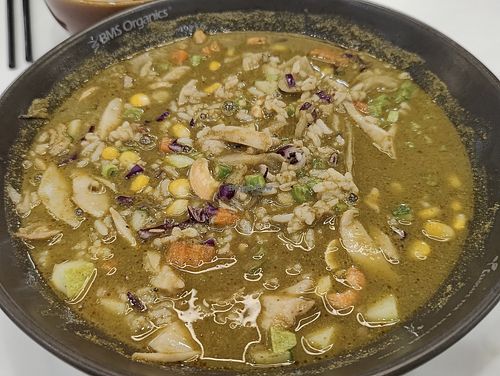 hakka lei cha (after pouring the thunder tea) at BMS Organics - Southkey in Johor Bahru