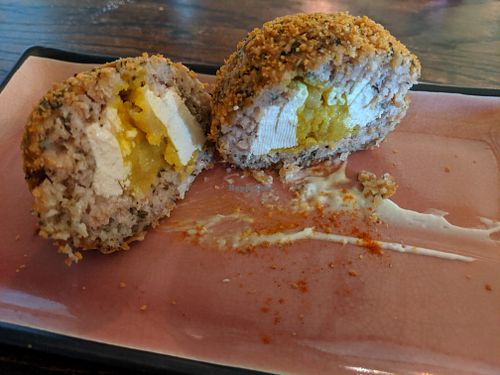 vegan Scotch egg, opened at Cosmic Kitchen in Plymouth