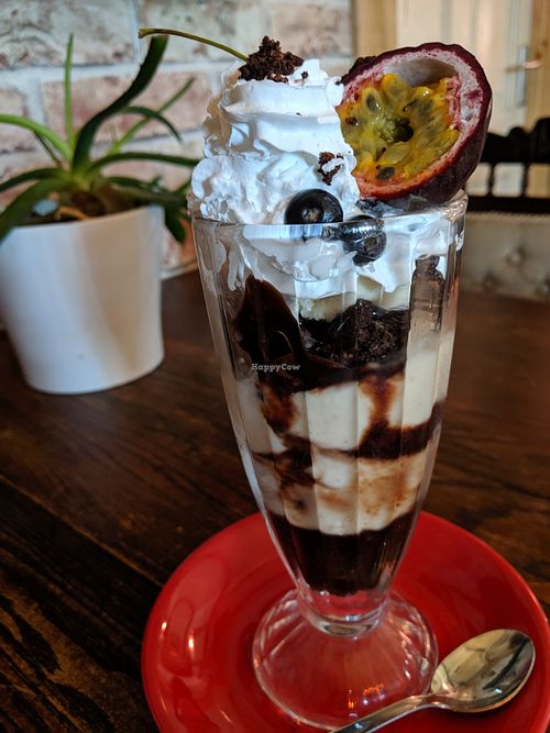 Chocolate sundae at Cosmic Kitchen in Plymouth