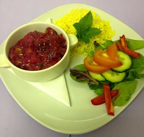 Beetroot Stroganoff at Ginger Vegetarian Cafe in Halifax