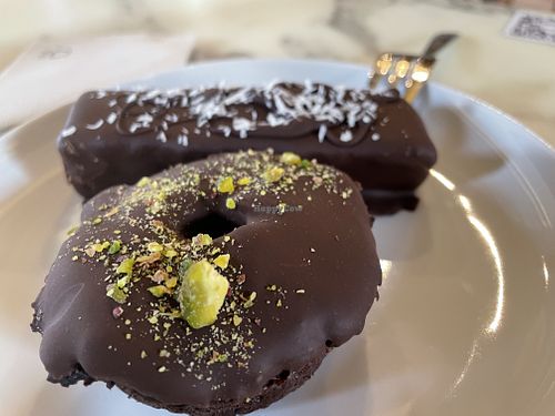Vegan bounty and chocolate donut sugar free  at Curolla Petit Hotel in Mallorca