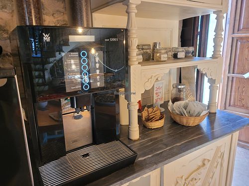 Coffee machine is vegan as well at Curolla Petit Hotel in Mallorca
