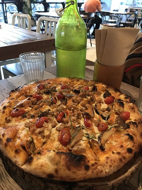 Tom yum pizza   at Vistro in Bangkok