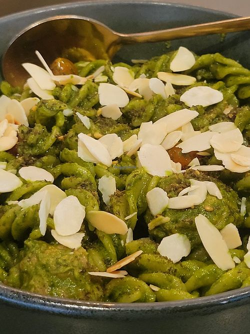 Pesto pasta at Vistro in Bangkok