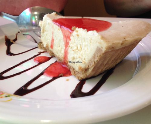 strawberry cheesecake at Loving Hut in Orlando