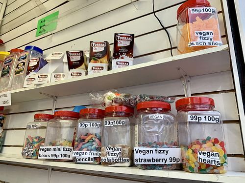 Vegan selection  at Sunny Sweets in Plymouth