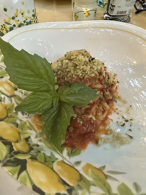 Vegan pasta option with breadcrumbs  at Da Paolino in Capri