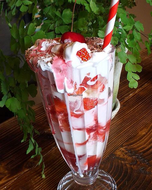 Vegan Knickerbocker Glory at Sacred Space in Hebden Bridge