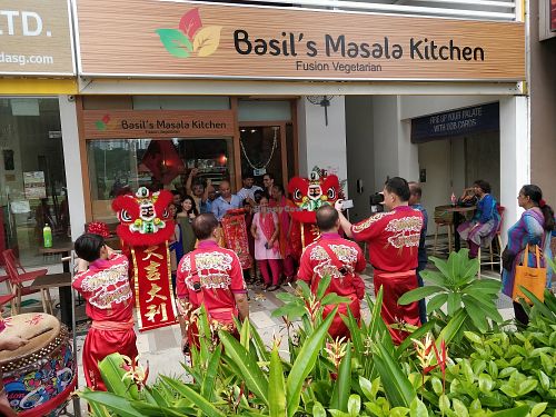 Lion Dance on grand opening 20th Jun 19 at V'Exclusive in Central Singapore