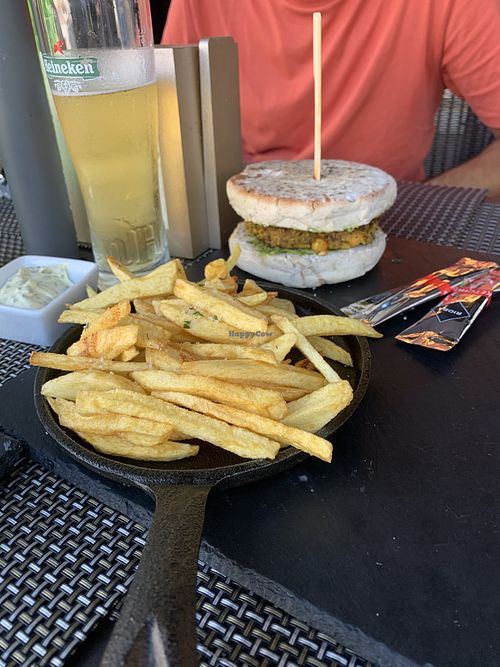 Chickpea burger  at Hamburgueria da Praia in Costa Da Caparica
