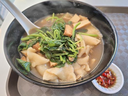 Mee hoon kueh with gravy at Kopi Kopi in Central Singapore