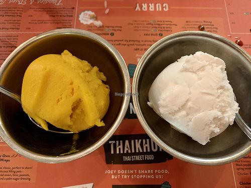 Mango and coconut vegan ice cream  at Thaikhun in Bath