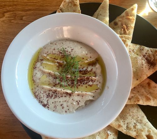 Cauliflower hummus  at Wye Hill in Raleigh