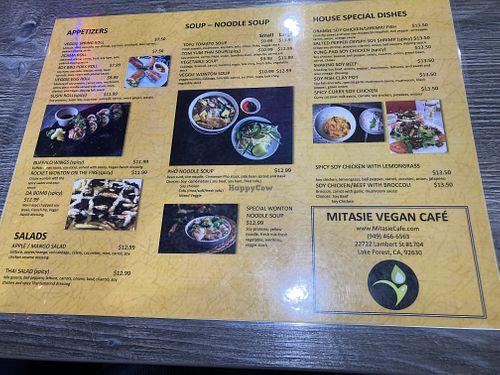 Other side of menu  at Mitasie in Lake Forest