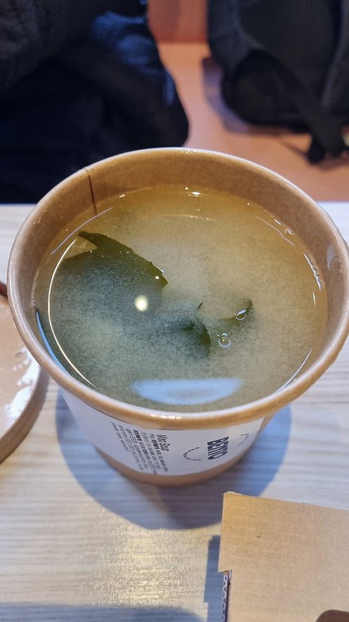 Miso soup at Bento in Edinburgh