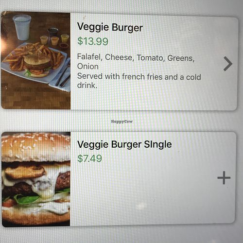 Falafel veggie burger (must specify no cheese for vegan) at Turkitch - Turkish Kitchen in Chicago