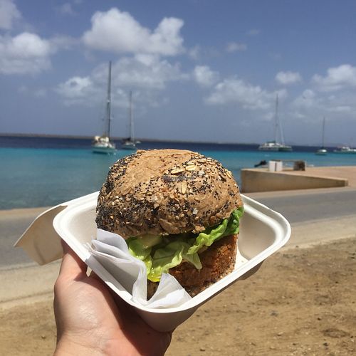 Vegan burger with a view at Burger Bar - Food Truck in Kralendijk