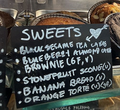 Pastries labeled. Forgot to take a picture of my stone fruit scone 😭  at Chromatic Cafe in San Jose