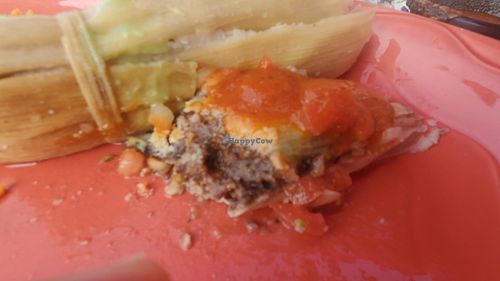 3 tamales come with dinner, hearty with black beans. Ranchero + added Pico help enhance flavor. at Su Casa Restaurante in South Haven
