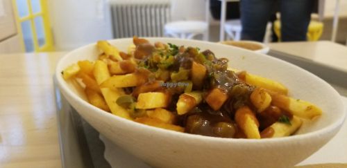Vegan poutine with jalapeños at Poutinerie in Launceston